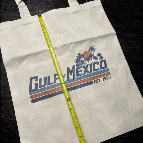 Cream Tote Bag - Vacation Beach Gulf of Mexico​ - Picture 3 of 4